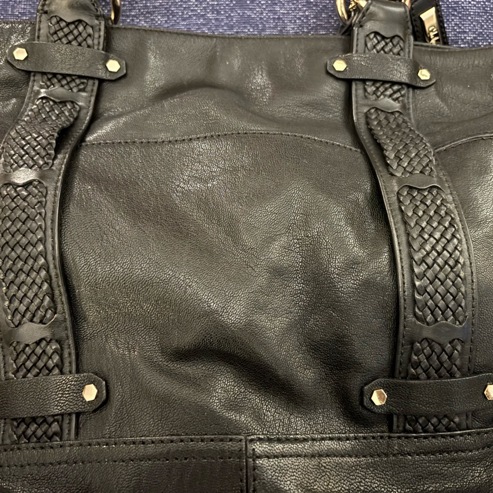Cole Haan Camden Devin Black Leather Tote‎ Bag Crossbody - Picture 4 of 11